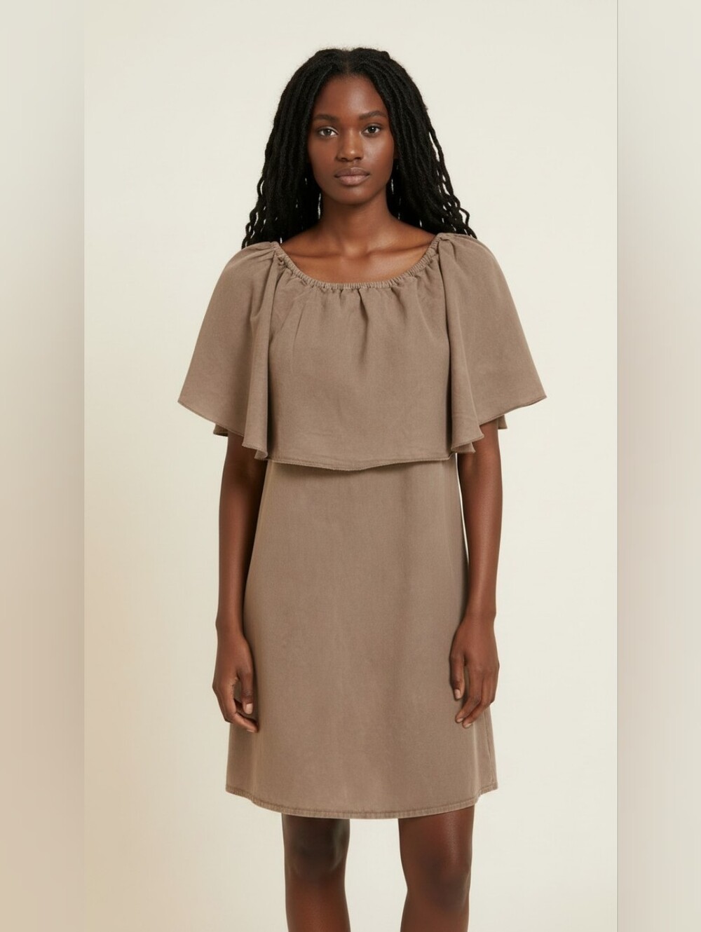 Philosophy Beige Off-Shoulder Dress NWT Misses Size Small
